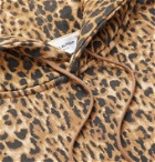 SAINT LAURENT - Leopard-Print Fleece-Back Cotton-Jersey Hoodie - Neutrals