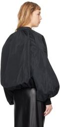 MSGM Black Balloon Sleeve Bomber Jacket