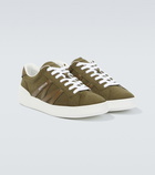 Moncler Monaco suede and leather sneakers