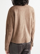 AMI PARIS - Suede Overshirt - Neutrals