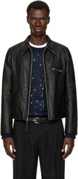 RRL Brown Leather Newsboy Jacket
