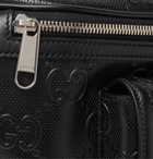 GUCCI - Logo-Embossed Perforated Leather Belt Bag - Black