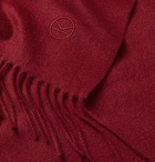 Kingsman - Johnstons of Elgin Fringed Cashmere Scarf - Burgundy