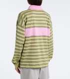 Versace Striped oversized cotton jersey polo shirt