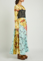 Ganni Printed Silk Maxi Dress Multicoloured