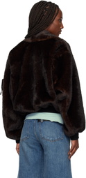 Coperni Brown Soft Faux-Fur Bomber Jacket