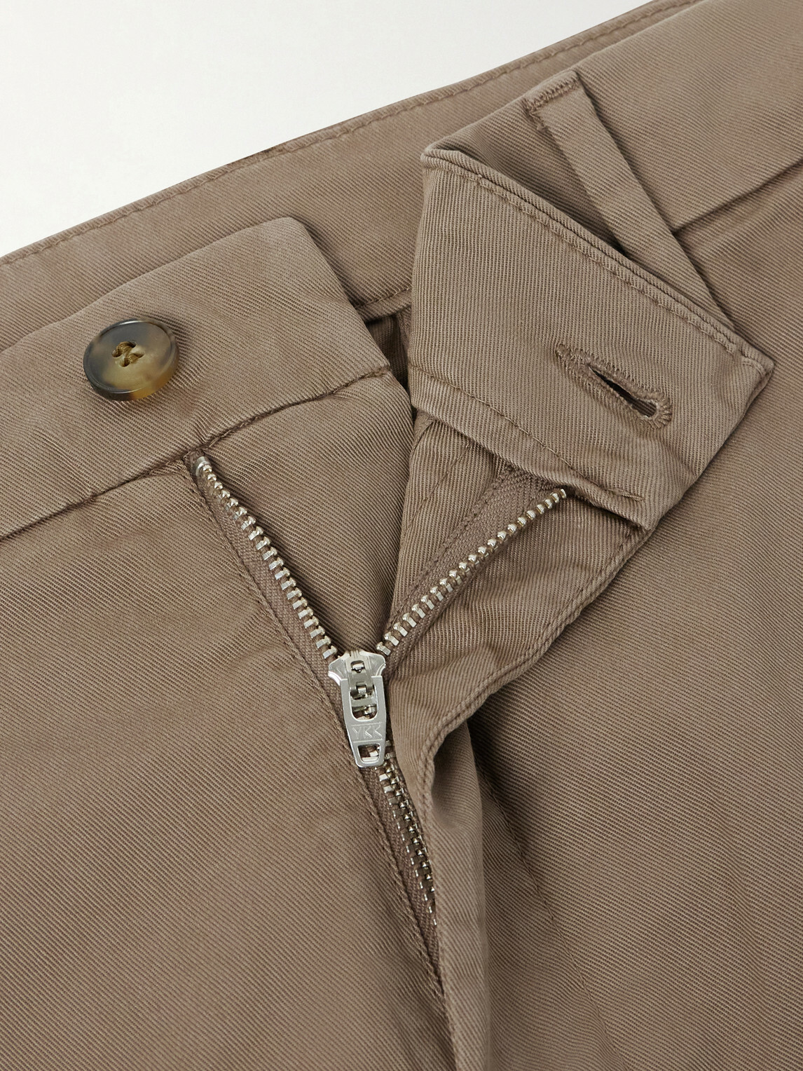Canali - Straight-Leg Stretch Cotton-Blend Gabardine Shorts - Brown