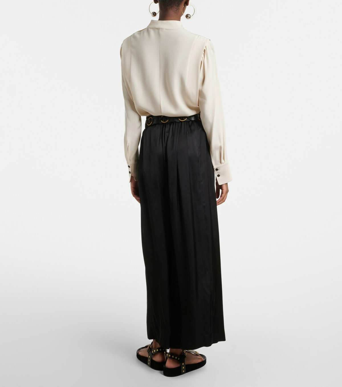 Isabel Marant Nolia satin wide-leg pants