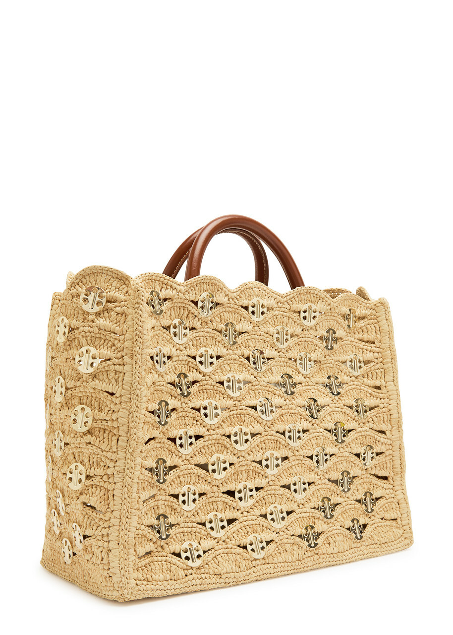 Rabanne Sac A Main Embellished Raffia Tote bag - Natural - One Size