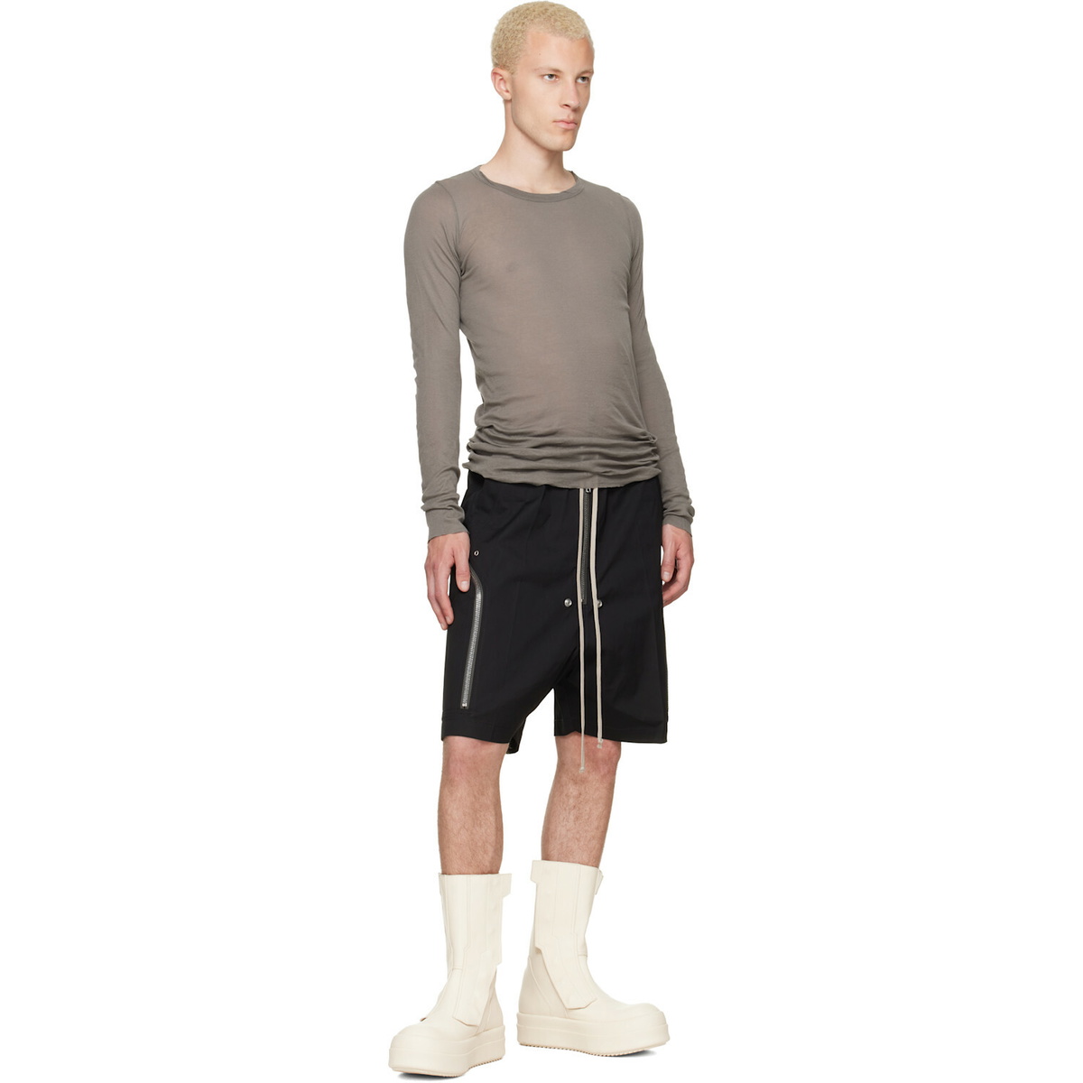 Rick Owens Black Tower Heizer Cargo Shorts