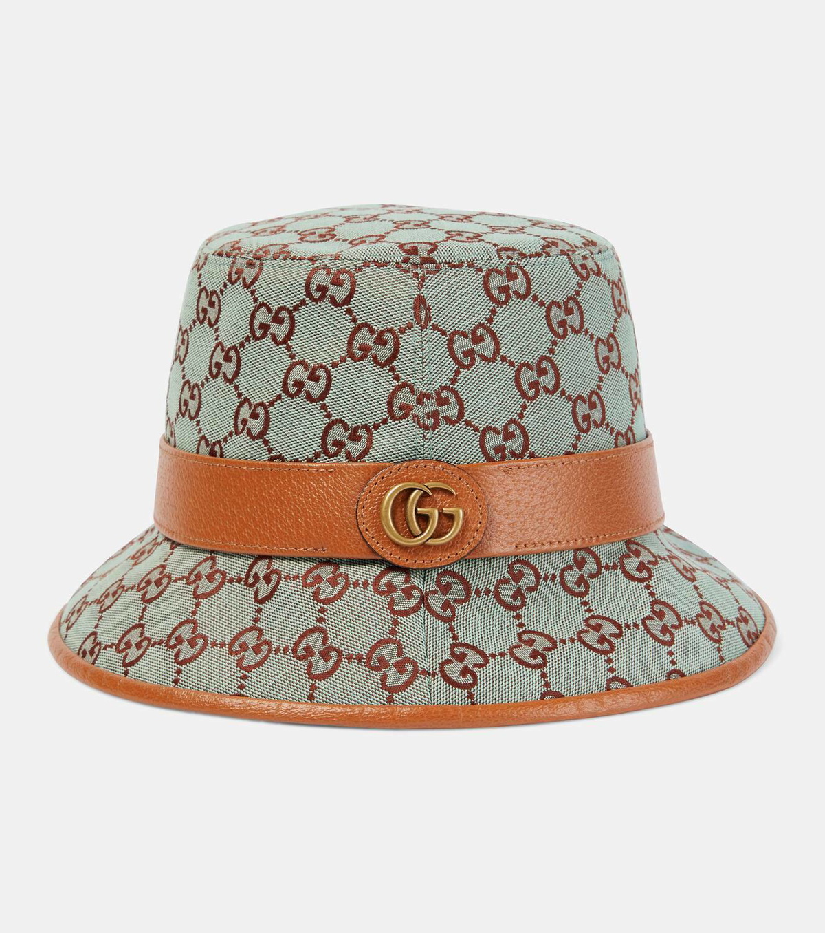 Gucci Jago GG leather-trimmed bucket hat Gucci