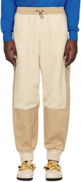 JW Anderson Beige & Off-White Paneled Sweatpants