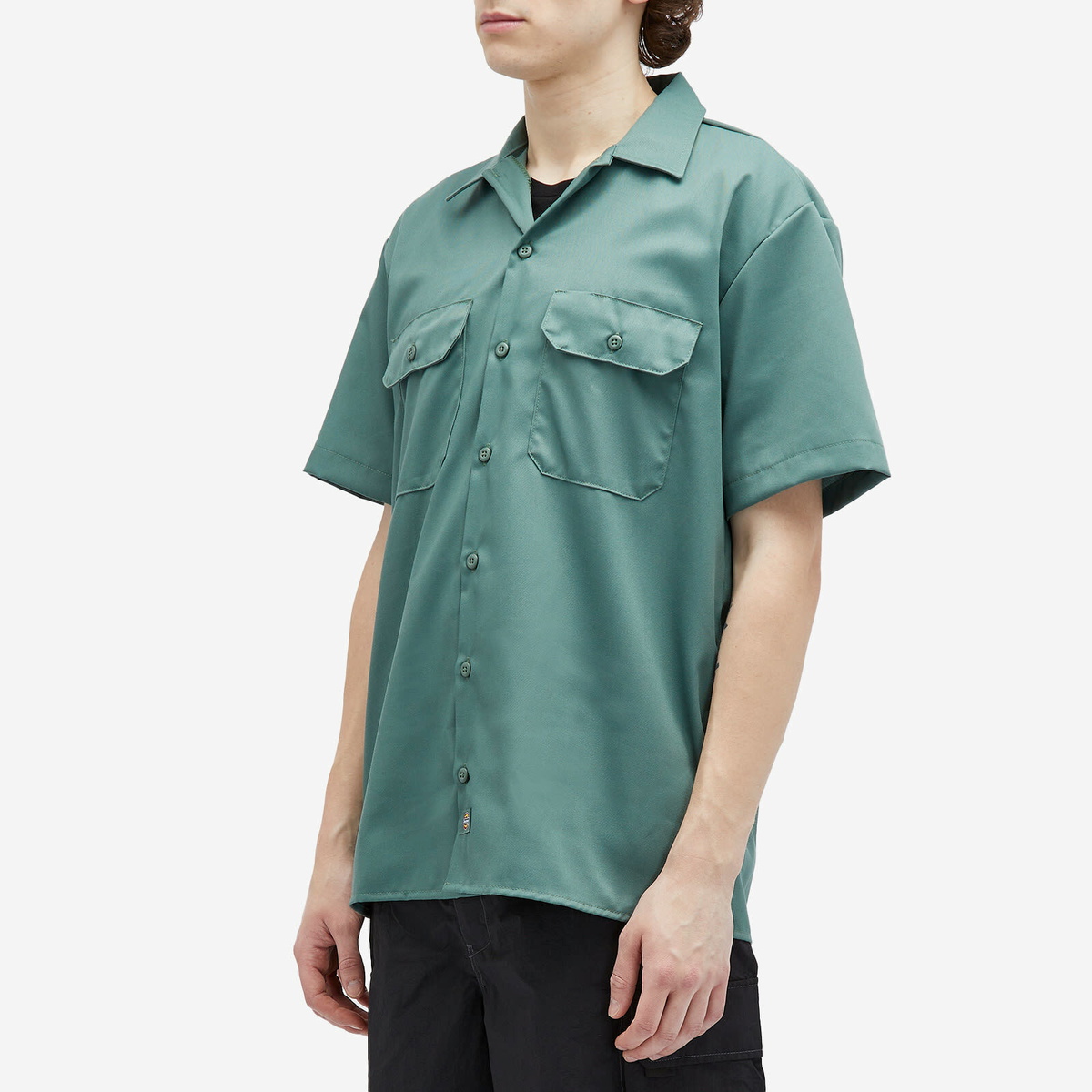 Dickies Men's Short Sleeve Work Shirt in Dark Forest Dickies Construct