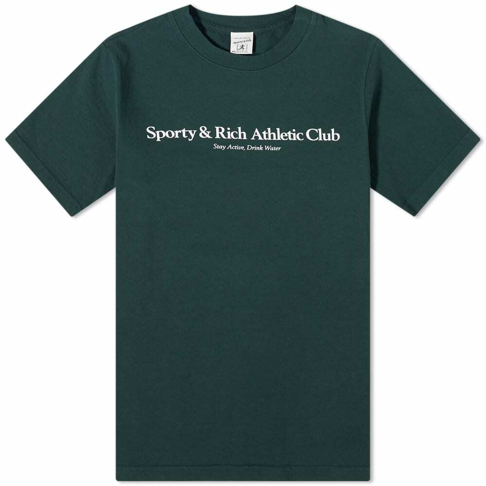 Sporty & Rich Athletic Club T-Shirt in Forest/White Sporty & Rich