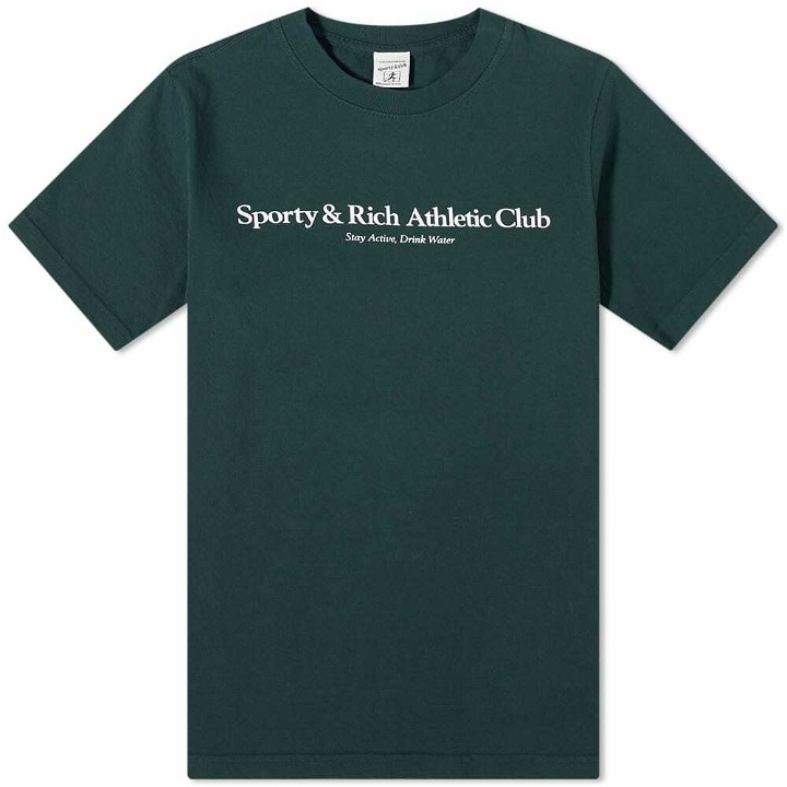 Photo: Sporty & Rich Athletic Club T-Shirt in Forest/White