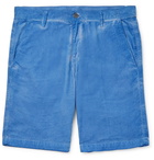 Massimo Alba - Slim-Fit Watercolour-Dyed Cotton-Corduroy Shorts - Blue