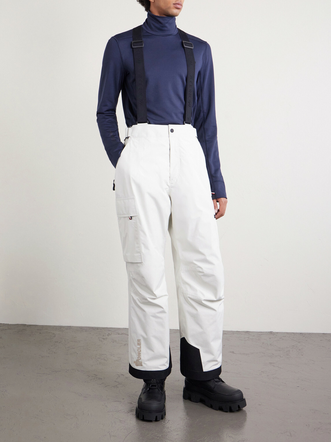 Moncler Grenoble - Wide-Leg Padded 3L GORE-TEX Ski Salopettes - White