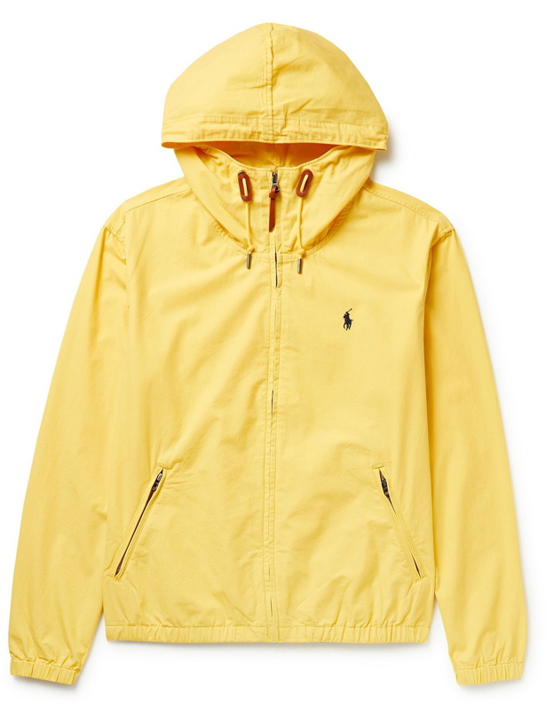 Photo: POLO RALPH LAUREN - Colt Logo-Embroidered Cotton Hooded Jacket - Yellow
