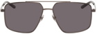 Gucci Gunmetal Modified Aviator Sunglasses
