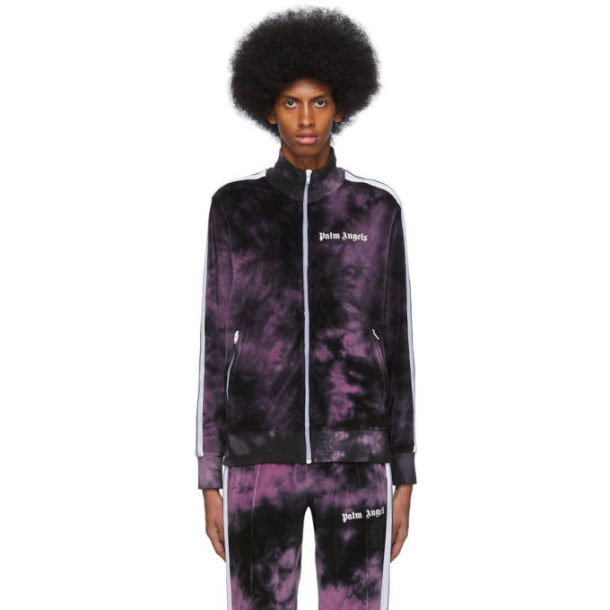 Palm Angels Purple Chenille Tie-Dye Track Jacket Palm Angels