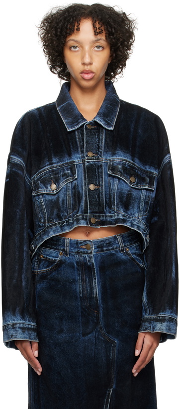 Photo: DARKPARK Blue & Black Gigi Denim Jacket