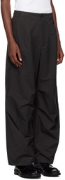 AMOMENTO Black Wide Capri Trousers