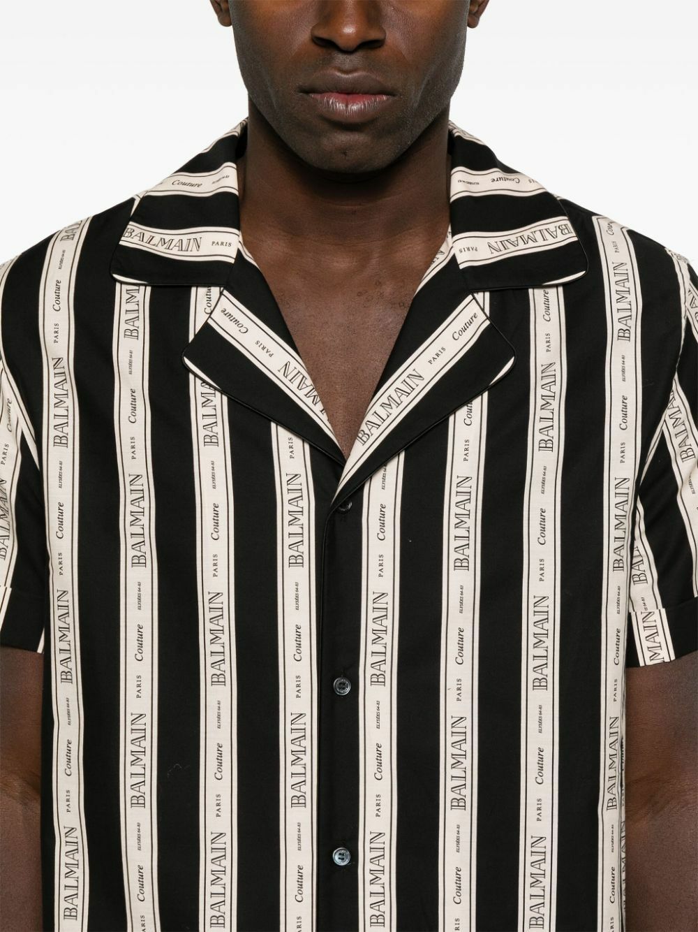 Balmain Paris Striped outlets Half Sleeve Tee