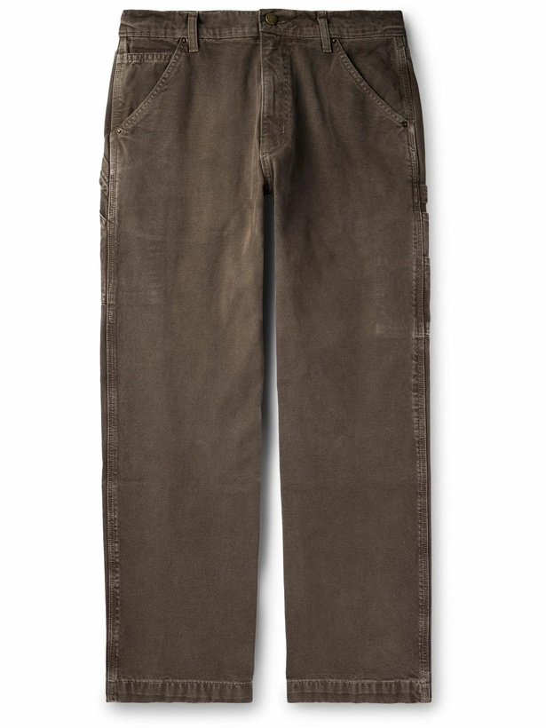 Photo: Cherry Los Angeles - Carpenter Wide-Leg Cotton-Canvas Trousers - Brown