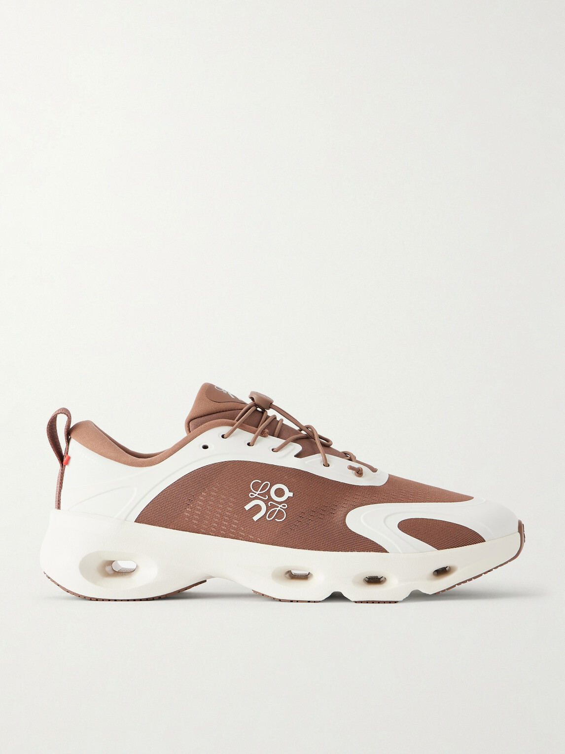 LOEWE - On Cloudsolo Rubber-Trimmed Mesh Sneakers - Brown