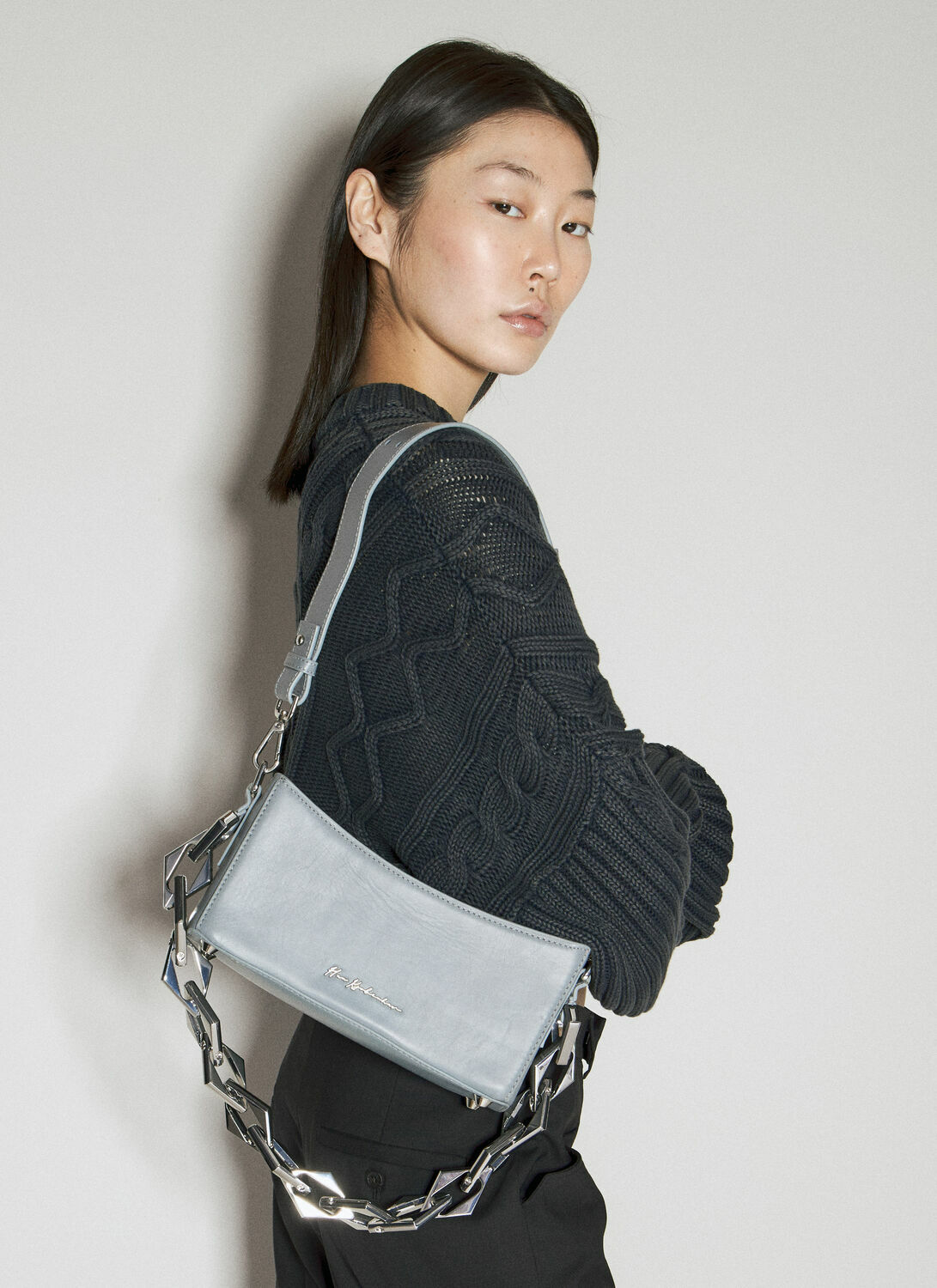 Han Kjøbenhavn Diamond Chain Leather Shoulder Bag