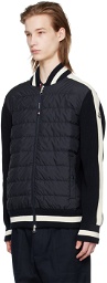 Moncler Navy Quilted Down Cardigan
