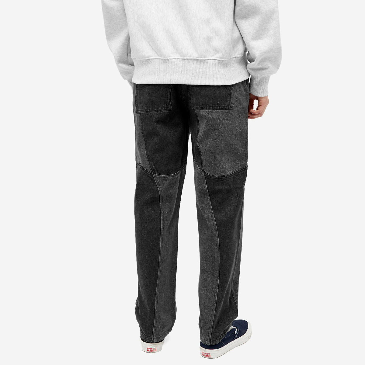 Dime Men's Blocked Relaxed Denim Pant in Washed Black Dime