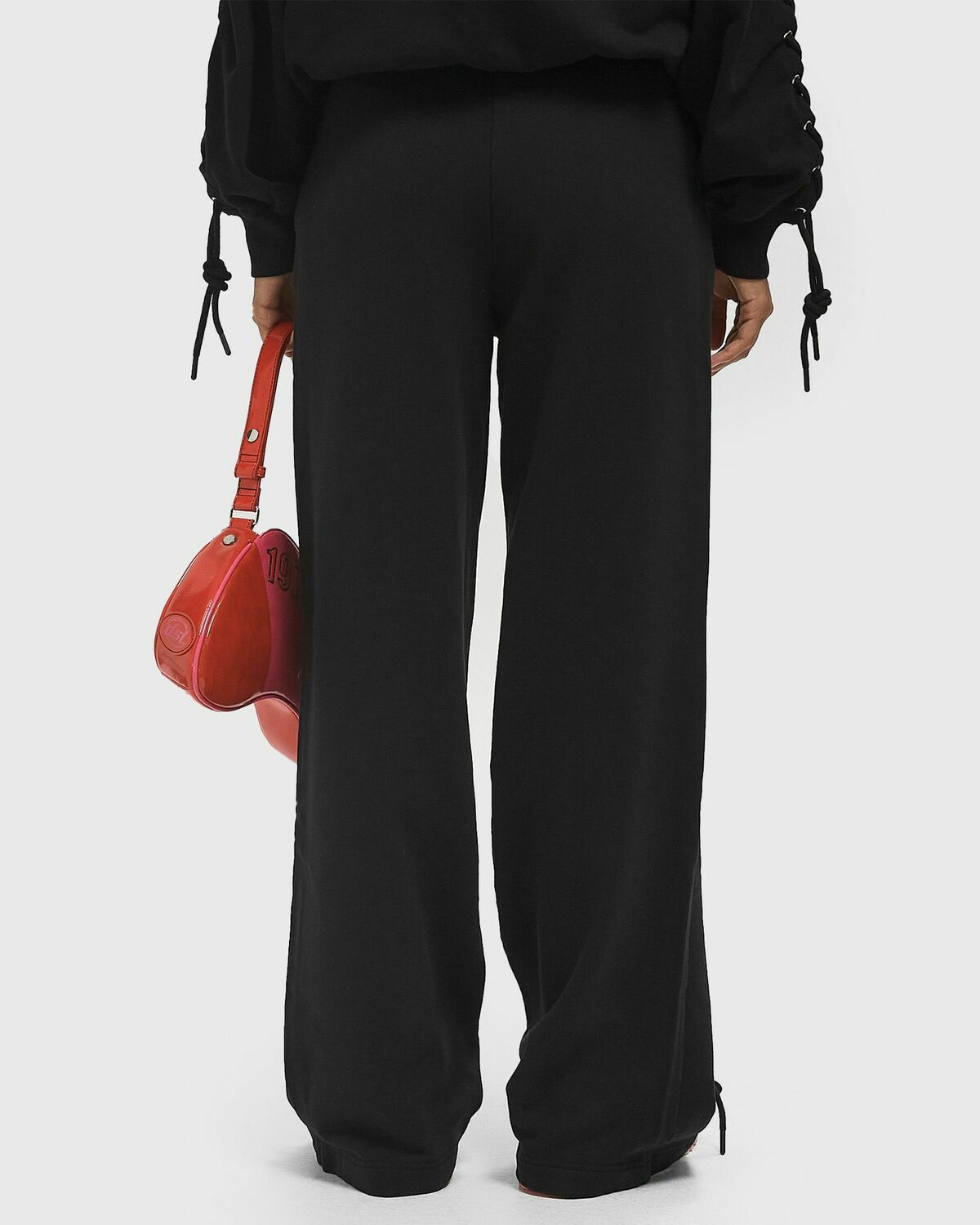 ROTATE Birger Christensen LACING SWEATPANTS Black Womens Casual Pant