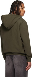 Givenchy Khaki Zipped Fleece Hoodie