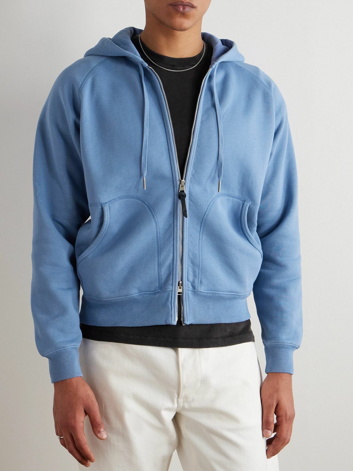 TOM FORD - Slim-Fit Cotton-Jersey Zip-Up Hoodie - Blue