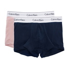 Calvin Klein Underwear Two-Pack Blue and Pink Modern Boxer Briefs