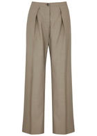 Acne Studios Pleated Straight-leg Woven Trousers Grey