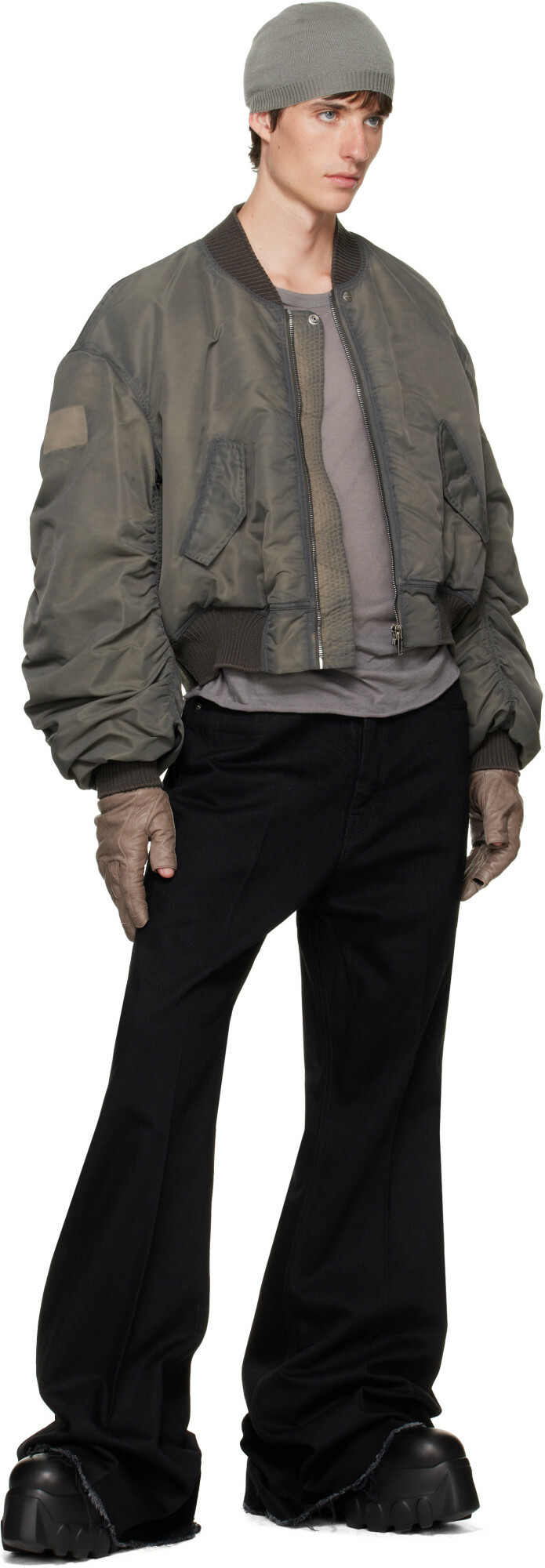 Rick Owens Gray Tower Secchia Flight Jacket