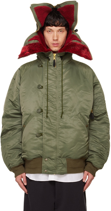 Photo: doublet Khaki Petal Mouth Hood Bomber Jacket