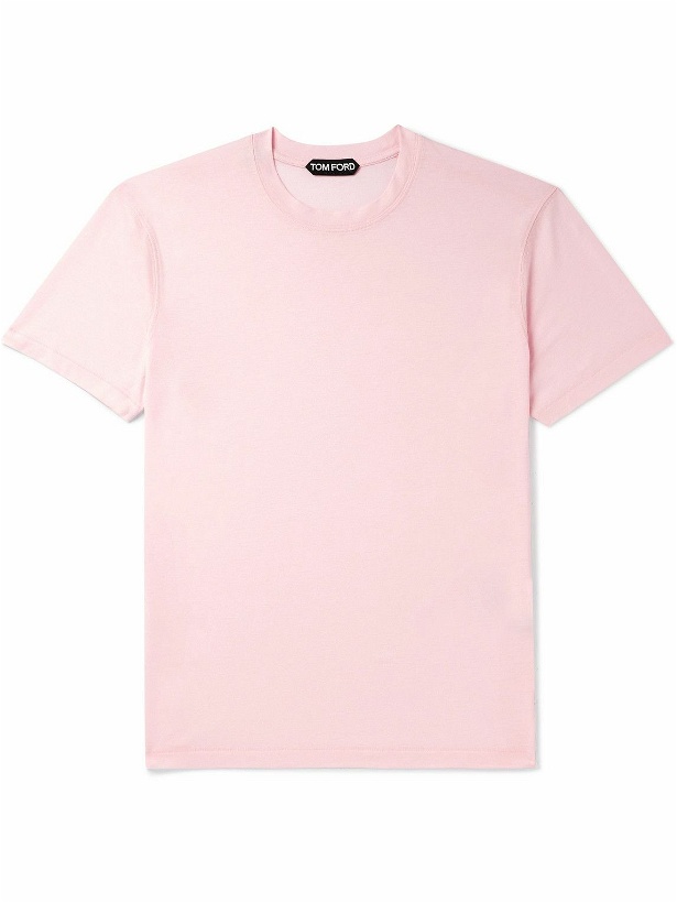 Photo: TOM FORD - Slim-Fit Lyocell and Cotton-Blend Jersey T-Shirt - Pink