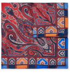 Etro - Paisley-Print Silk-Twill Pocket Square - Red