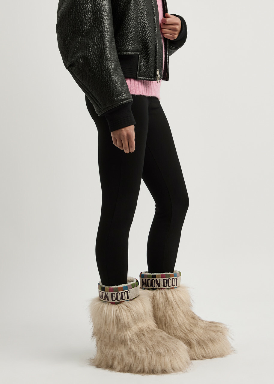ブーツその他 MOON BOOT Icon Yeti Boots Beige Moon Boot Icon Yeti Faux-fur Snow Boots Beige 4244 (IT42 44