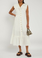 Free People Desert Dazed Seersucker Midi Dress Ivory