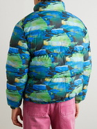 ERL - Printed Quilted Cotton Down Jacket - Blue