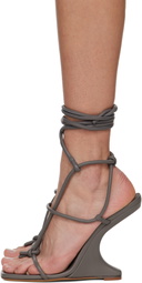 Rick Owens Lilies Gray Porterville Cantilever 11 Penta Heeled Sandals