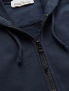 Stone Island - Logo-Appliquéd Cotton-Jersey Zip-Up Hoodie - Blue