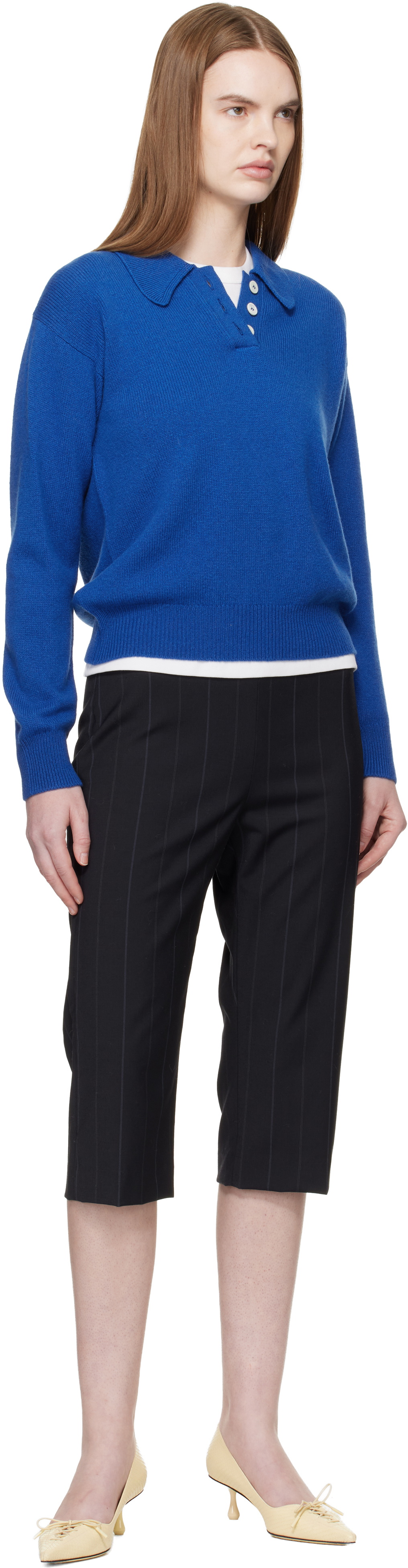 &Daughter SSENSE Exclusive Blue Edith Polo