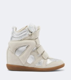 Isabel Marant Bekett suede and metallic leather sneakers