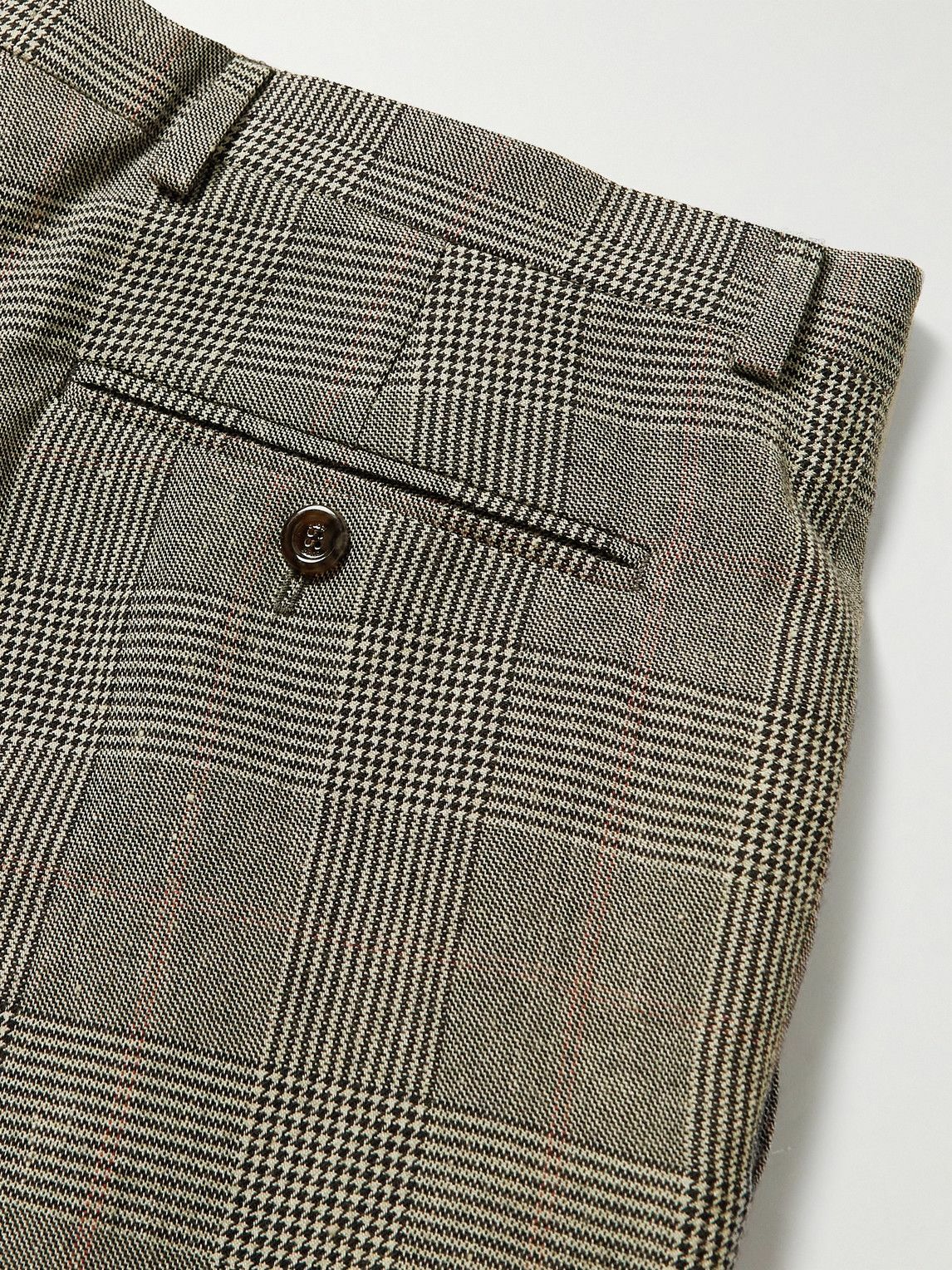 GUCCI - Flared Prince of Wales Checked Wool and Linen-Blend Suit ...