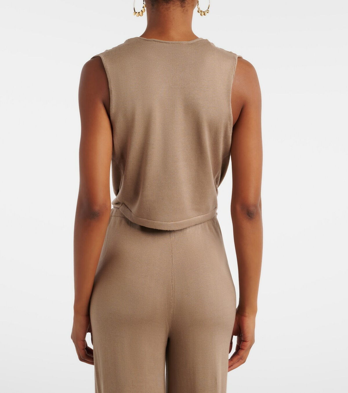 Aya Muse Esme cutout draped silk-blend crop top